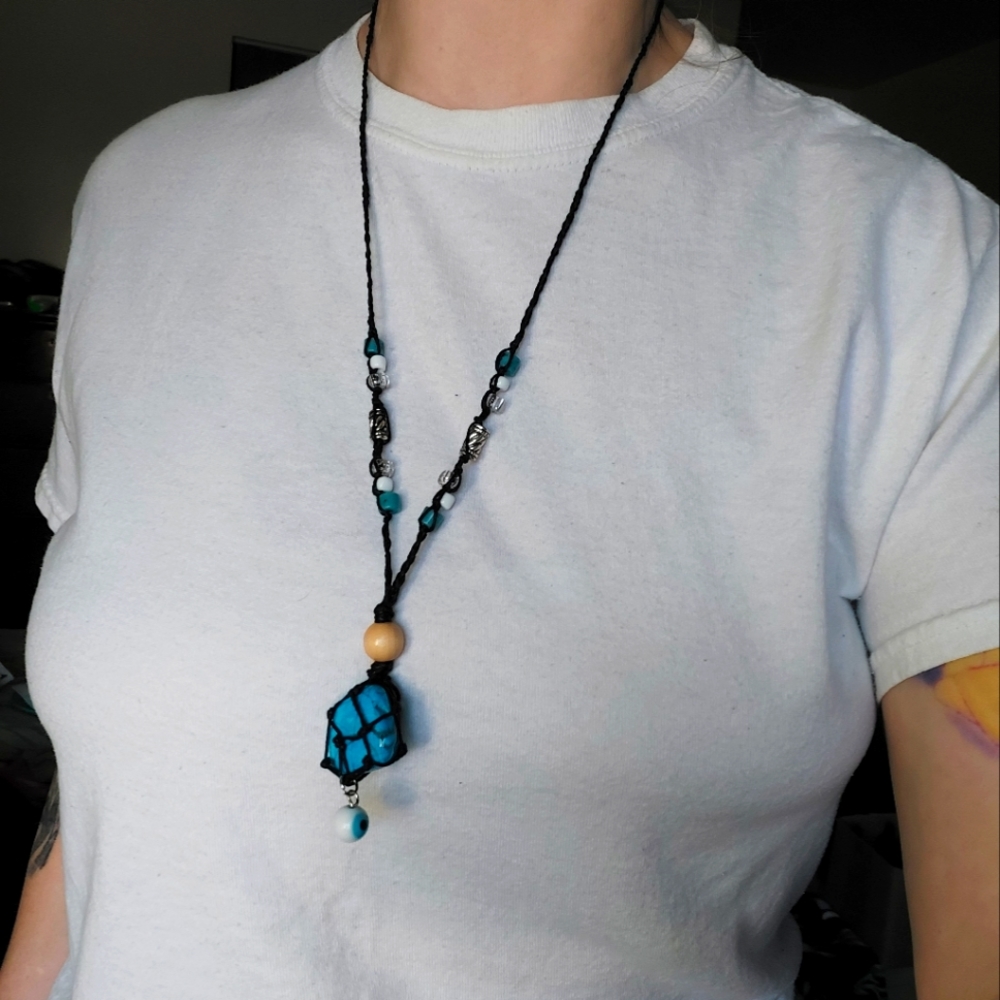Bohemian Blue Howlite necklace